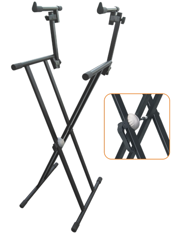 SOPORTE CON PERFIL DOBLE DE DOS ALTURAS PARA DOS TECLADOS CON SISTEMA DE  SEGURIDAD