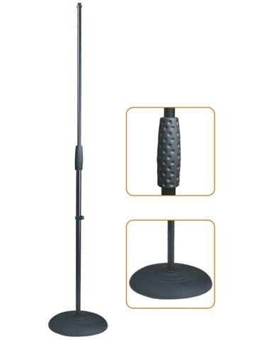 SOPORTE MICRÓFONO RECTO CON BASE REDONDA DE HIERRO FUNDIDO