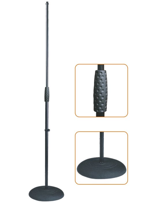 SOPORTE MICRÓFONO RECTO CON BASE REDONDA DE HIERRO FUNDIDO