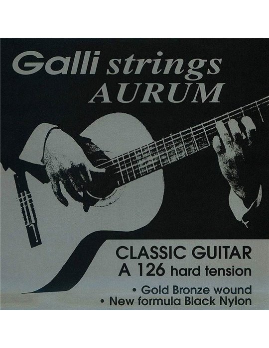 string set classic, gold bronze wound, black nylon