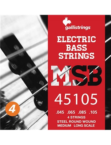 string set electric bass, steel medium, 045-065-08