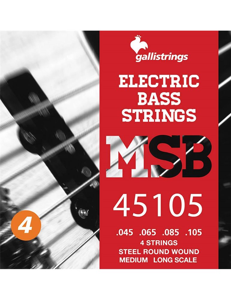 string set electric bass, steel medium, 045-065-08