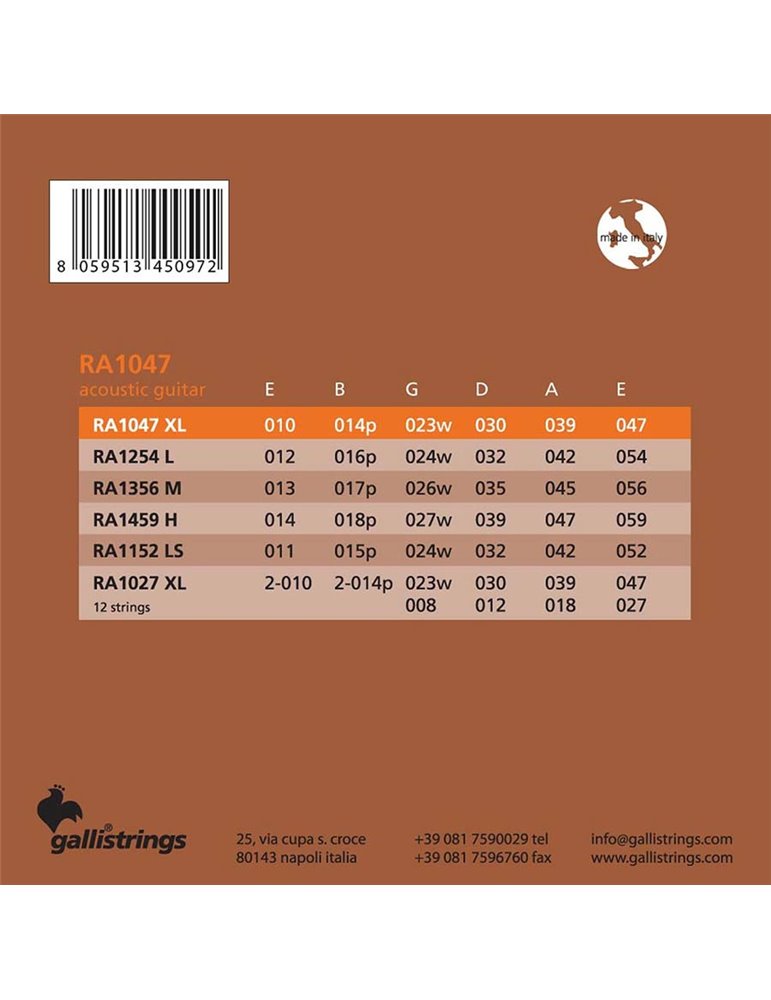 string set acoustic 80/20 bronze wound, extra ligh