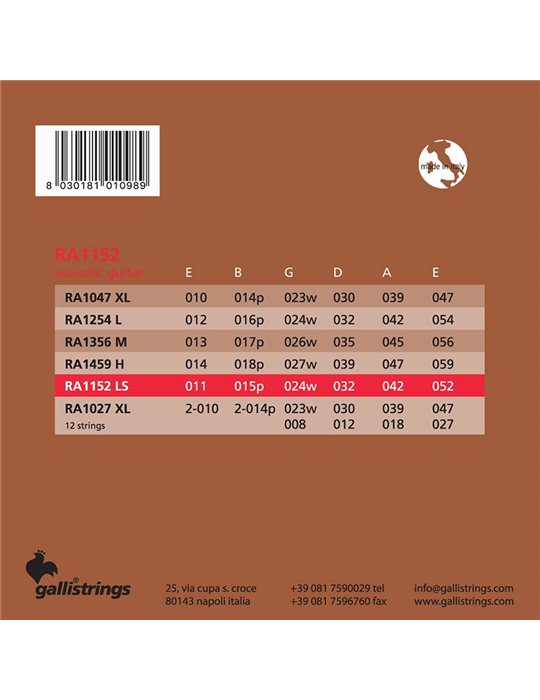 string set acoustic 80/20 bronze wound, light spec