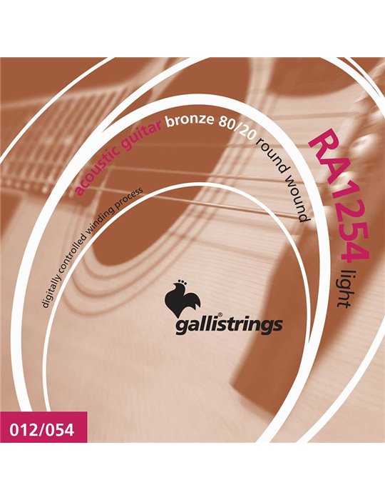 string set acoustic 80/20 bronze wound, light, 012