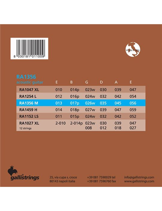 string set acoustic 80/20 bronze wound, medium, 01