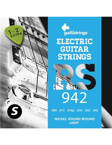 string set electric, nickel roundwound, light, 009