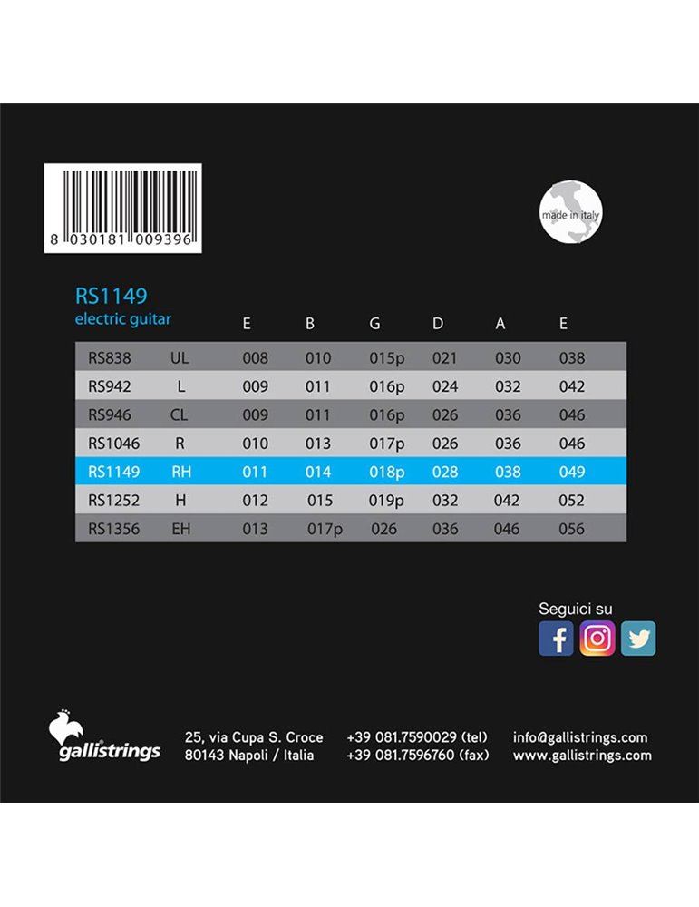 string set electric, nickel roundwound, regular he