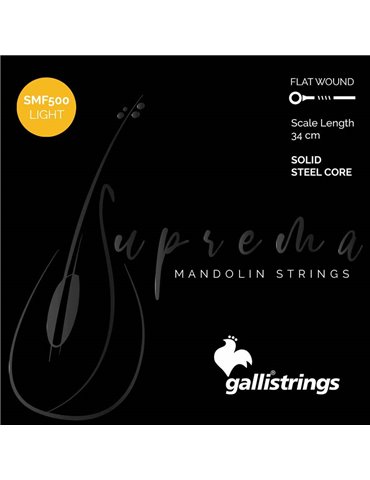 string set mandolin, chrome steel flatwound, light