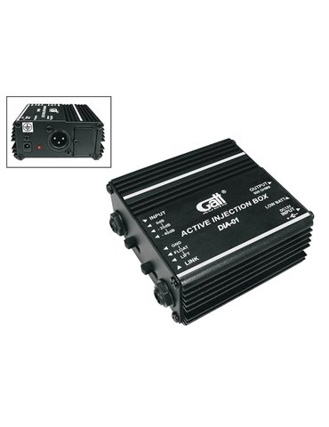 Caja DI activa 9V con salida paralela Gatt Audio