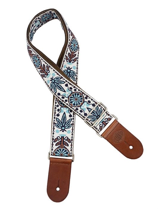 CORREA GAUCHO SERIE DELUXE TRADICIONAL PARA GUITARRA 50mm BLANCO/AZUL