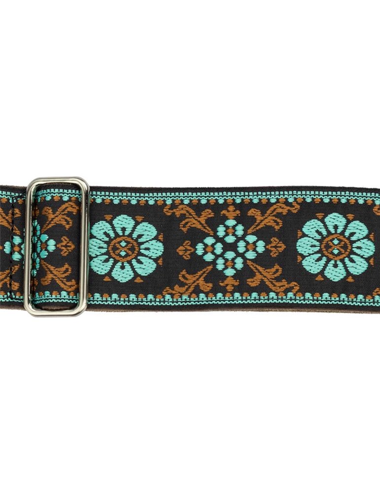 CORREA GAUCHO SERIE DELUXE TRADICIONAL PARA GUITARRA 50mm MARRÓN/AZUL