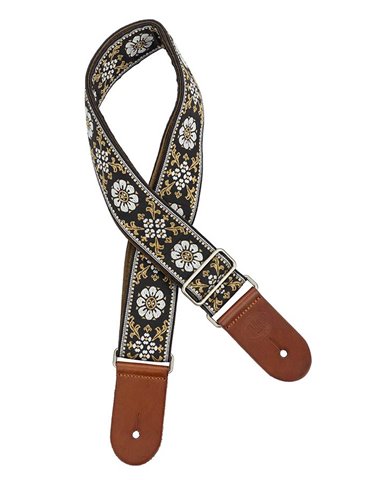 CORREA GAUCHO SERIE DELUXE TRADICIONAL PARA GUITARRA 50mm BLANCO/NEGRO