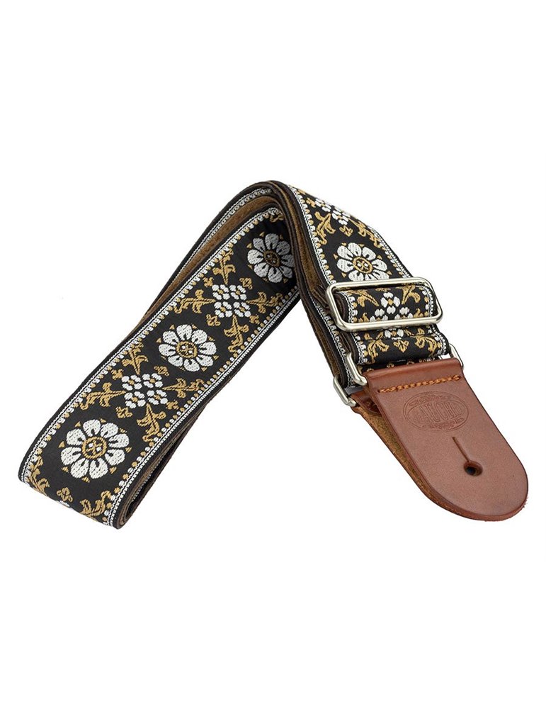 CORREA GAUCHO SERIE DELUXE TRADICIONAL PARA GUITARRA 50mm BLANCO/NEGRO