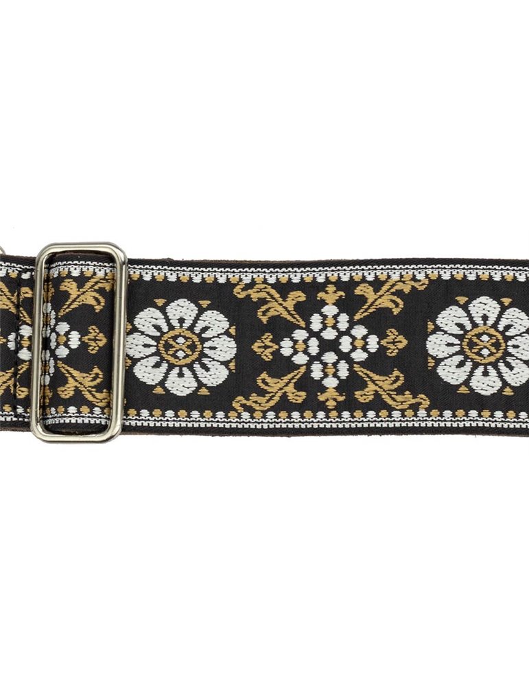 CORREA GAUCHO SERIE DELUXE TRADICIONAL PARA GUITARRA 50mm BLANCO/NEGRO