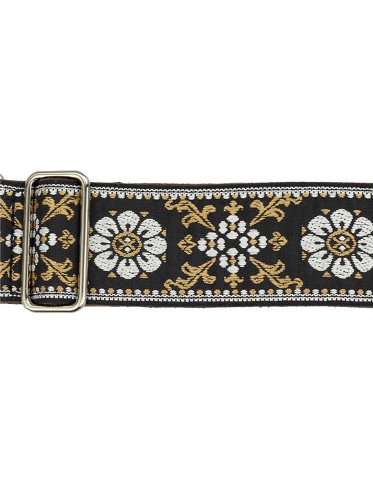 CORREA GAUCHO SERIE DELUXE TRADICIONAL PARA GUITARRA 50mm BLANCO/NEGRO