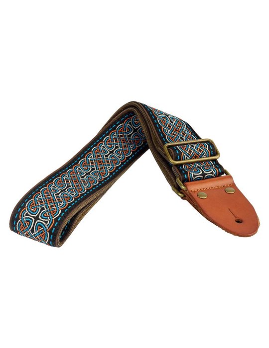 CORREA GAUCHO AUTÉNTICO DELUXE TRADICIONAL PARA GUITARRA 50mm HEBILLA LATÓN BK/BU