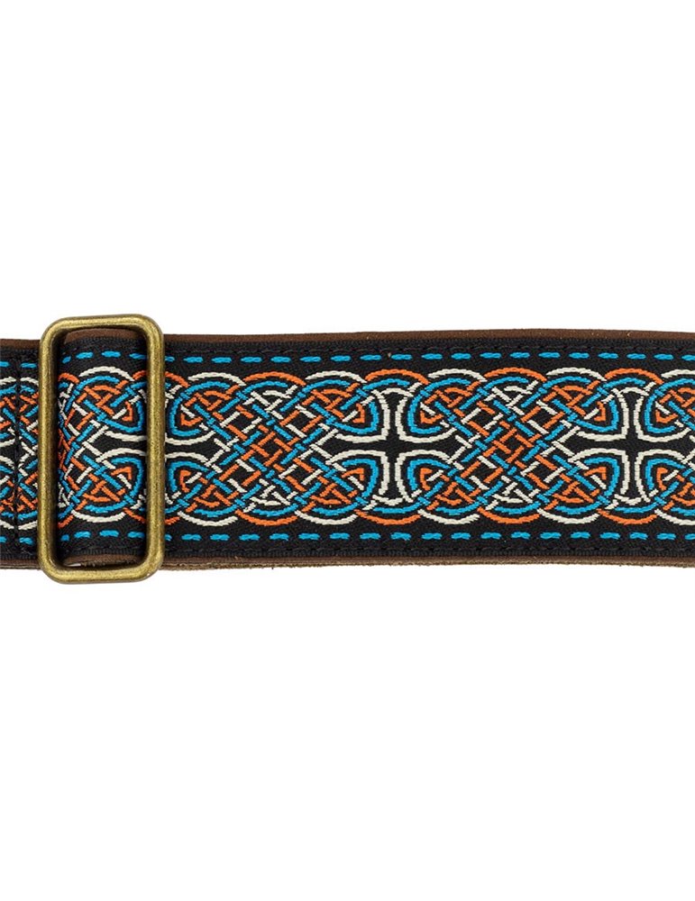 CORREA GAUCHO AUTÉNTICO DELUXE TRADICIONAL PARA GUITARRA 50mm HEBILLA LATÓN BK/BU