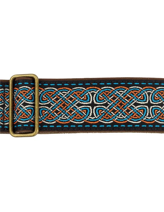 CORREA GAUCHO AUTÉNTICO DELUXE TRADICIONAL PARA GUITARRA 50mm HEBILLA LATÓN BK/BU