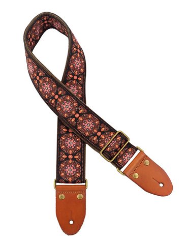 CORREA GAUCHO AUTÉNTICO DELUXE TRADICIONAL PARA GUITARRA 50mm HEBILLA LATÓN BL/PK