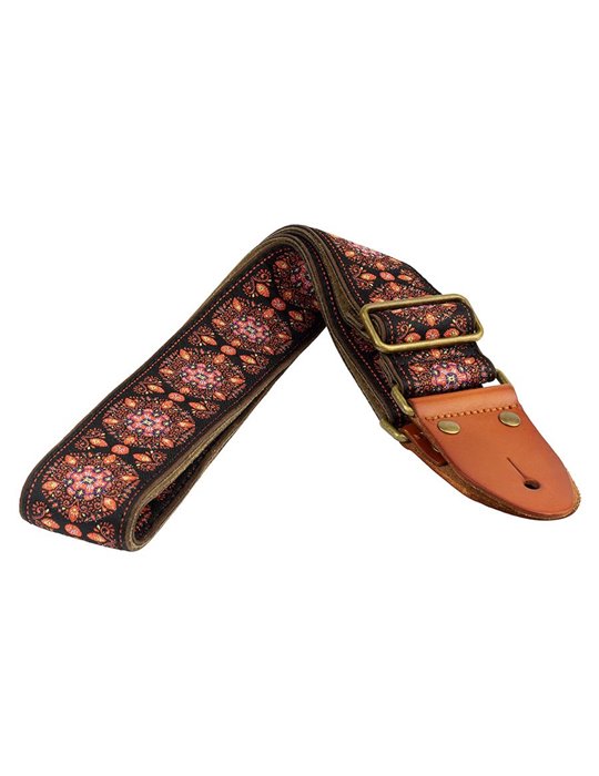 CORREA GAUCHO AUTÉNTICO DELUXE TRADICIONAL PARA GUITARRA 50mm HEBILLA LATÓN BL/PK