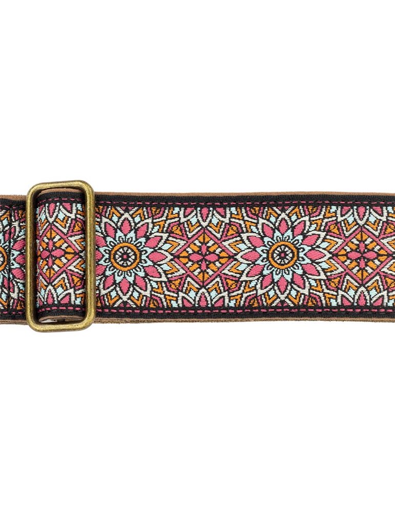 CORREA GAUCHO AUTÉNTICO DELUXE TRADICIONAL PARA GUITARRA 50mm HEBILLA LATÓN BK/BU/RD