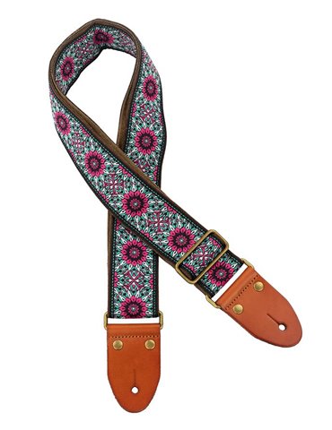 CORREA GAUCHO AUTÉNTICO DELUXE TRADICIONAL PARA GUITARRA 50mm HEBILLA LATÓN BK/BU/PK