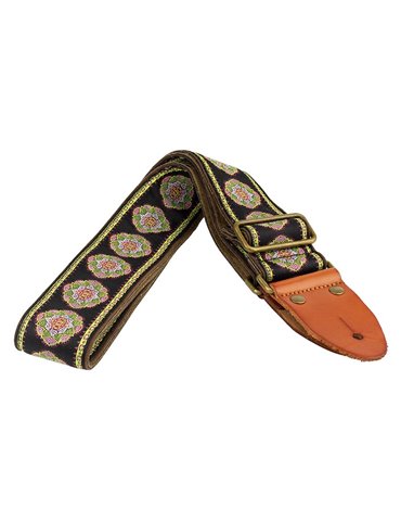 CORREA GAUCHO AUTÉNTICO DELUXE TRADICIONAL PARA GUITARRA 50mm HEBILLA LATÓN BK/GN 2