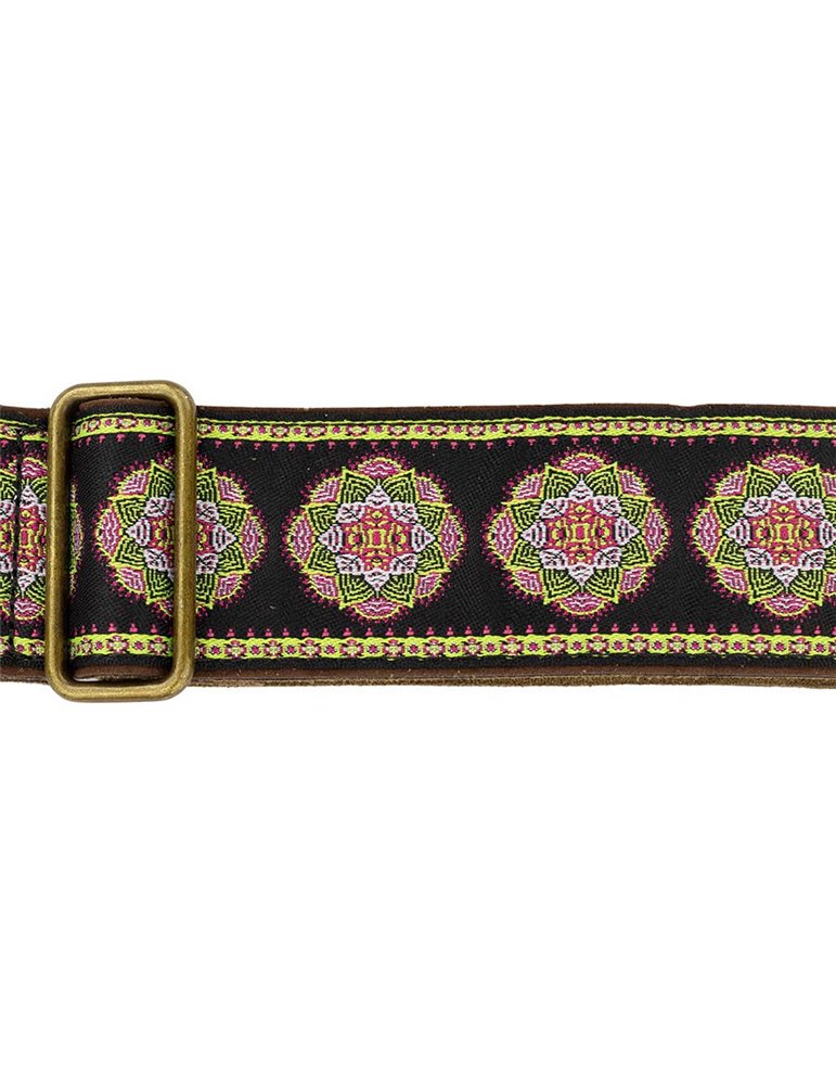 CORREA GAUCHO AUTÉNTICO DELUXE TRADICIONAL PARA GUITARRA 50mm HEBILLA LATÓN BK/GN