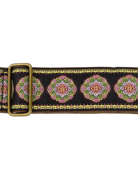 CORREA GAUCHO AUTÉNTICO DELUXE TRADICIONAL PARA GUITARRA 50mm HEBILLA LATÓN BK/GN