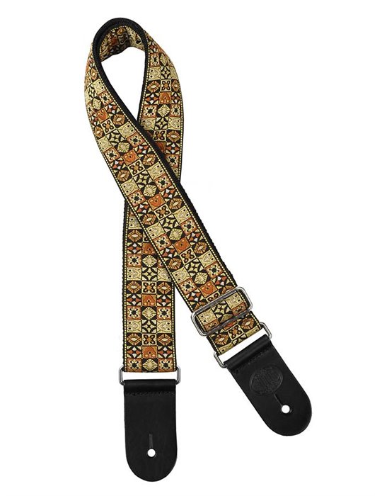 CORREA GAUCHO SERIE TRADICIONAL PARA GUITARRA 50mm MOSAICO DORADO