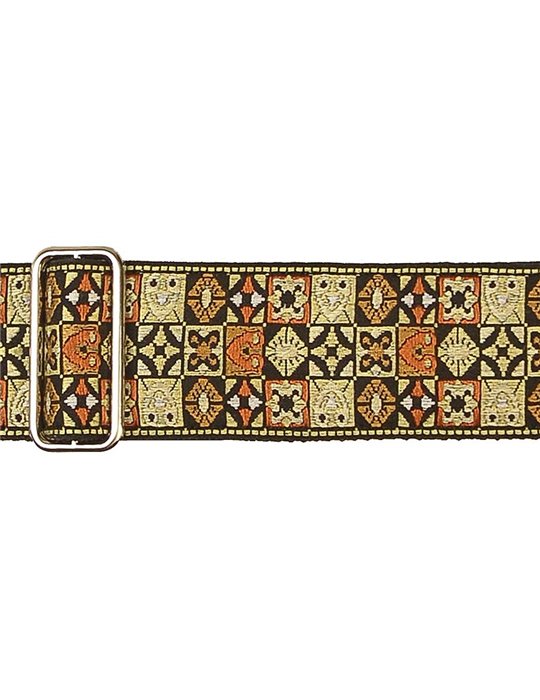 CORREA GAUCHO SERIE TRADICIONAL PARA GUITARRA 50mm MOSAICO DORADO