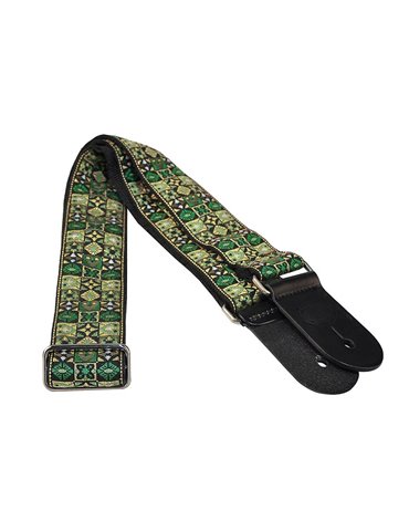CORREA GAUCHO SERIE TRADICIONAL PARA GUITARRA 50mm MOSAICO VERDE 2