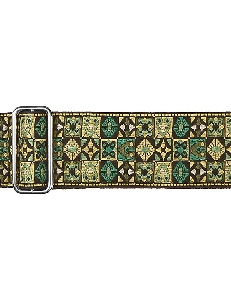 CORREA GAUCHO SERIE TRADICIONAL PARA GUITARRA 50mm MOSAICO VERDE