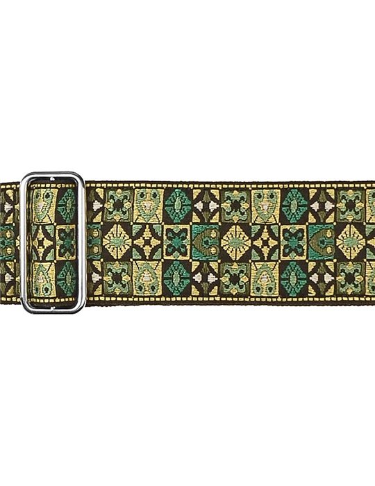 CORREA GAUCHO SERIE TRADICIONAL PARA GUITARRA 50mm MOSAICO VERDE