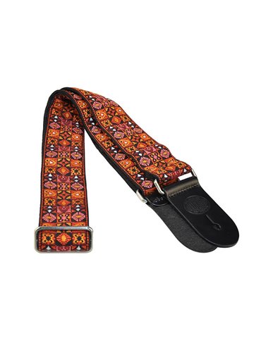 CORREA GAUCHO SERIE TRADICIONAL PARA GUITARRA 50mm MOSAICO NARANJA 2