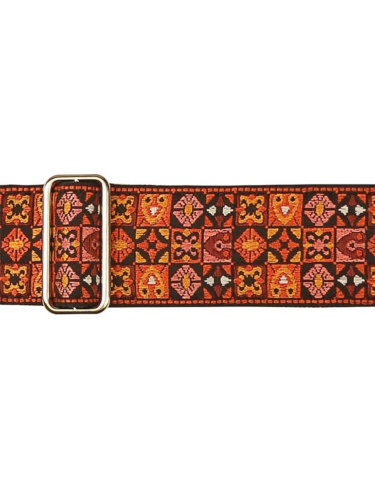 CORREA GAUCHO SERIE TRADICIONAL PARA GUITARRA 50mm MOSAICO NARANJA