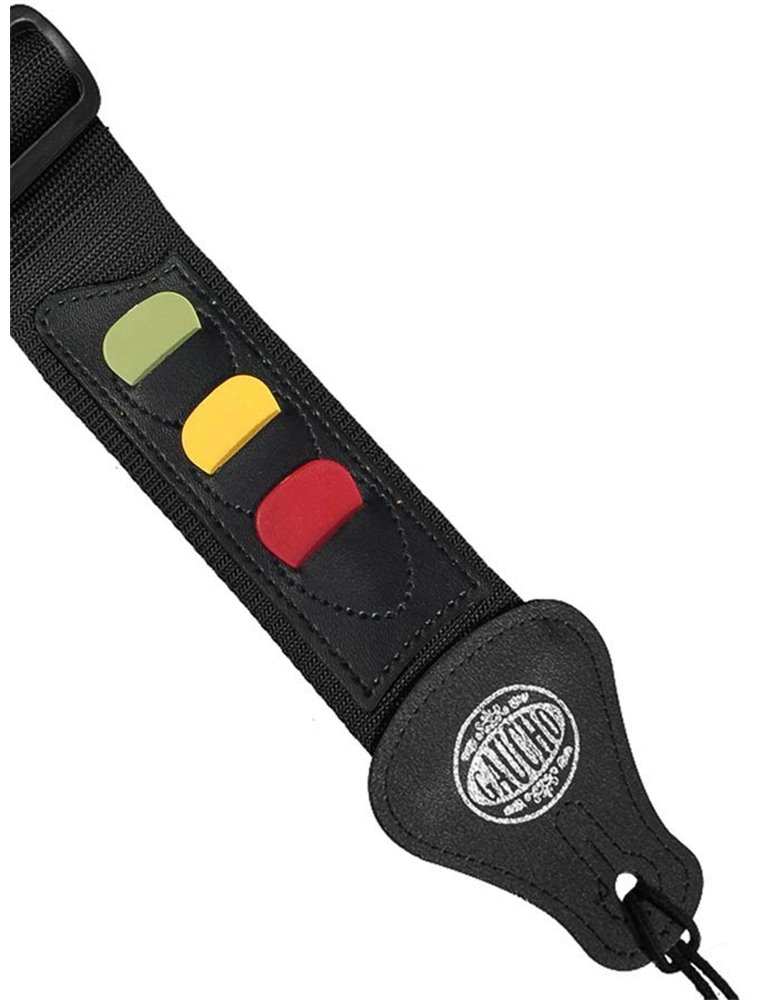 CORREA GAUCHO SERIE ESTÁNDAR PARA GUITARRA PORTAPÚAS NEGRA