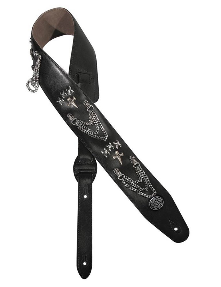 CORREA GUITARRA GAUCHO NEGRA CADENAS/CRUCES