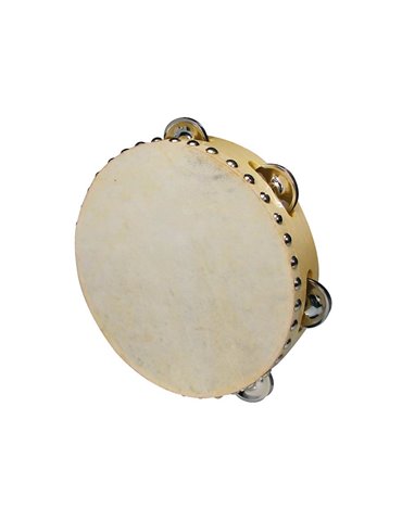 Pandereta parche cuero Hayman 8pg 5 sonajas