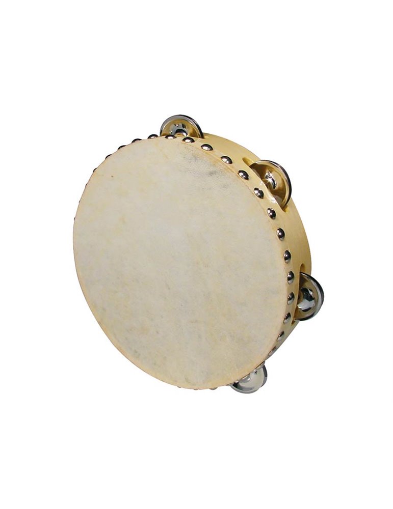 Pandereta parche cuero Hayman 8pg 5 sonajas