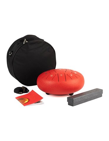 TONGUE DRUM HAYMAN DE 10” DO MAYOR 11 NOTAS ROJO