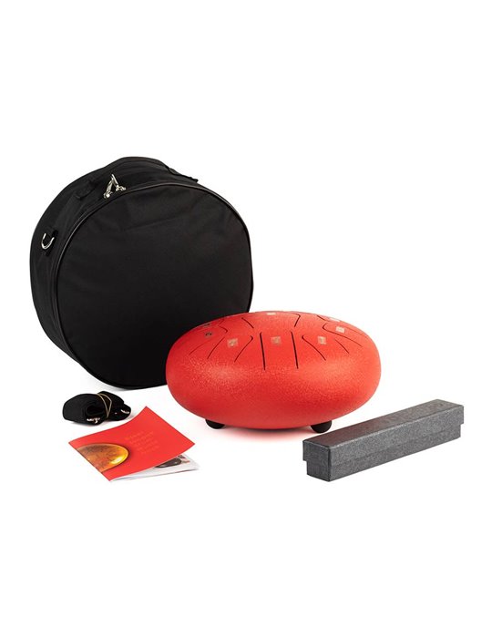 TONGUE DRUM HAYMAN DE 10” DO MAYOR 11 NOTAS ROJO