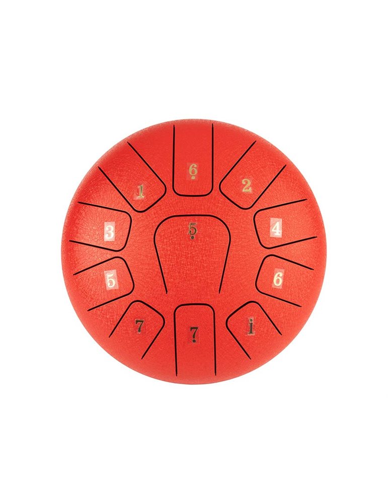 TONGUE DRUM HAYMAN DE 10” DO MAYOR 11 NOTAS ROJO