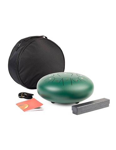 TONGUE DRUM HAYMAN DE 12” DO MAYOR 13 NOTAS VERDE