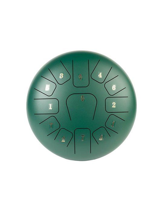 TONGUE DRUM HAYMAN DE 12” DO MAYOR 13 NOTAS VERDE