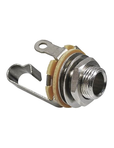 CONECTOR JACK PARA CHASIS 2 POLOS NIQUEL 6,3mm