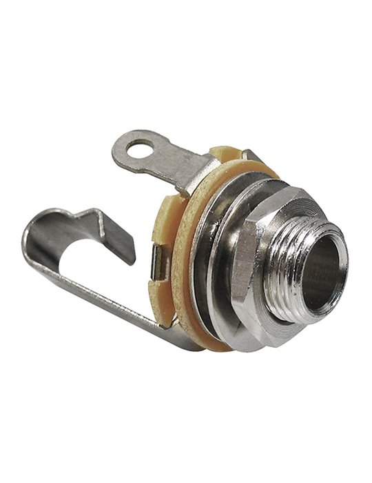 CONECTOR JACK PARA CHASIS 2 POLOS NIQUEL 6,3mm