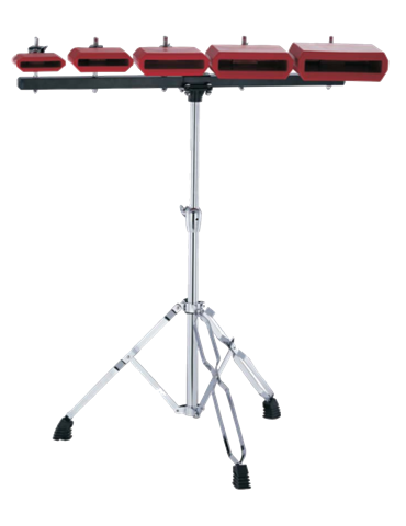 JUEGO DE 5 CENCERROS JINBAO METAL ROJOS CON SOPORTE