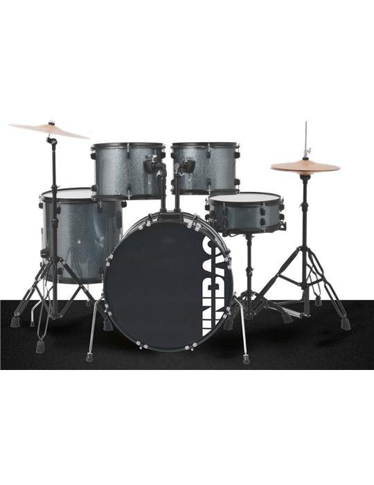 BATERÍA JINBAO BOMBO DE 22" GRIS OSCURO